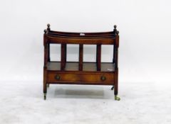 Reproduction mahogany three-division Canterbury and a baize lined card table (2)