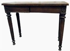 19th century oak side table fitted two drawers to