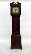 George III oak and mahogany longcase clock with br
