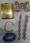 Assorted costume jewellery including glass beads,