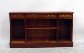 Modern reproduction cross-banded yew veneered dwar