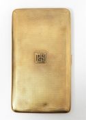 Early 20th century 9ct gold cigar case, marked 375
