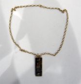 9ct gold ingot pendant, Birmingham 1977 assay, on