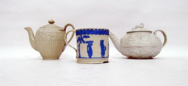 Victorian Till & Son stoneware teapot of fluted fo