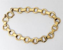 9ct gold chain link bracelet, circular chain link,