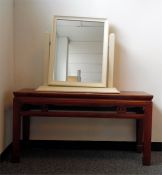 Chinese rectangular top coffee table and a white p