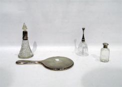 Silver-mounted cut glass scent bottle of flared co