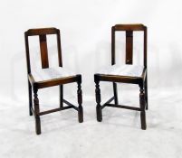 Pair of circa 1930's dining chairs and a black sof