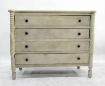 Modern chest of four drawers in a modern resin-typ