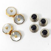 Pair of 9ct gold and mother-of-pearl cufflinks and