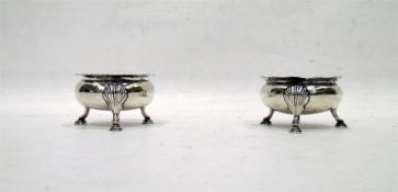 Pair of early 20th century silver salts, circular