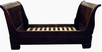 French style stained wood bateau lit bedstead, sin