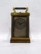 Late 19th century French brass carriage clock with