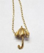 14ct gold chain, an Edwardian style pendant set wi