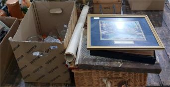 Artist's folding easel, assorted glass, 'T.P.'s Jo
