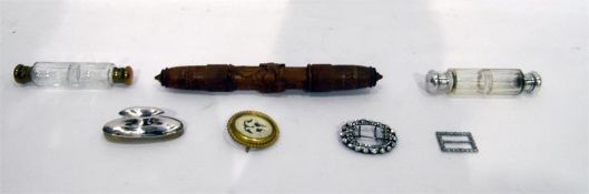 Glass and silver mounted scent bottle, initialled