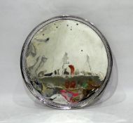 Early 20th century silver salver, circular with cr