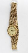 Lady’s 9ct gold Rotary wristwatch, the oval dial w