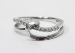 14ct white gold and diamond half eternity ring, 2.