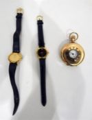 Gold-plated half-hunter pocket watch and two fashion wristwatches (3)