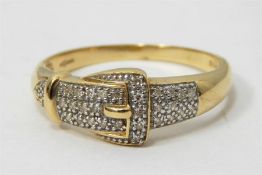 9ct gold full eternity ring, a 14ct gold buckle-st