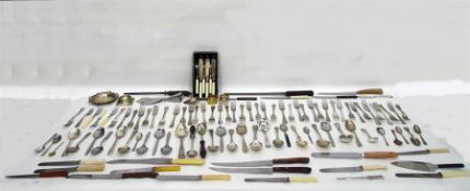 Quantity of EPNS flatware, boxed fish knives and f