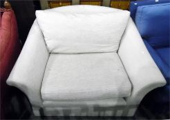 Square-back two-seater modern settee with loose ba