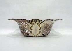 Edwardian silver sweetmeat basket, oval and pierce