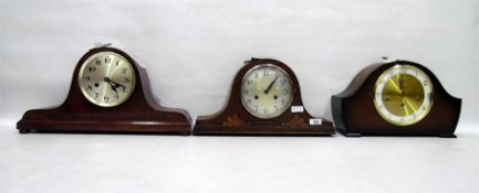 Three mid 20th century eight-day mantel clocks, tw