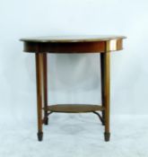 Edwardian oval shaped and crossbanded mahogany occ