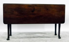 Georgian Cuban mahogany fall-flap table raised on