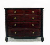 Late Regency/William IV mahogany satinwood banded
