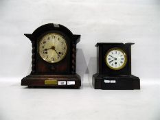 Victorian slate mantel clock and a circa 1920's oa