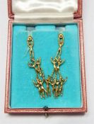 1960's Stuart Devlin 18ct gold drop earrings, desi