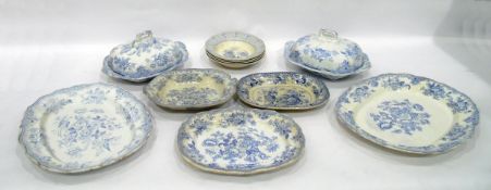 Quantity of 19th century pottery dinnerware, 'Aesi