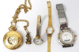 Rotary pocket watch on gold-coloured chain, a Rota