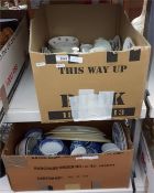 Quantity of assorted ceramics including blue and w