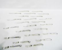 Set of Britannia silver pistol-handled fish knives