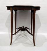 Edwardian mahogany shaped, line inlaid and satinwo