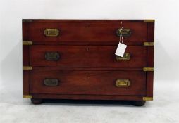 Modern reproduction teak brass mounted ship's ches