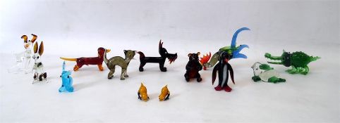 Quantity of miniature Murano-style glass animals i