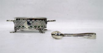 Early 20th century silver wine coaster with glass