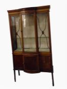 Edwardian mahogany and line inlaid semi-bow break-