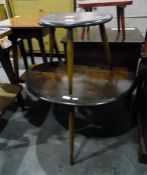 Two elm topped tables from a nest