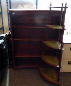 Oak four-shelf bookcase, width 92cm, three wooden