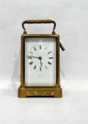Brass five-glass carriage clock, the brass frame h