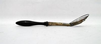Victorian silver boiled egg lifting spoon, the bow