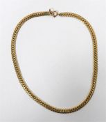 LOT WITHDRAWN Gold coloured flat chain necklace (unmarked), 20g in total