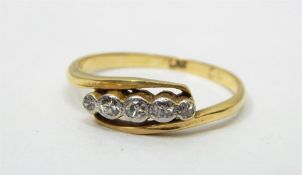 Ring set rectangular white stone, cushion-shaped a