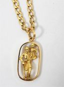 18ct gold pendant of St Christopher, 7.4g in total